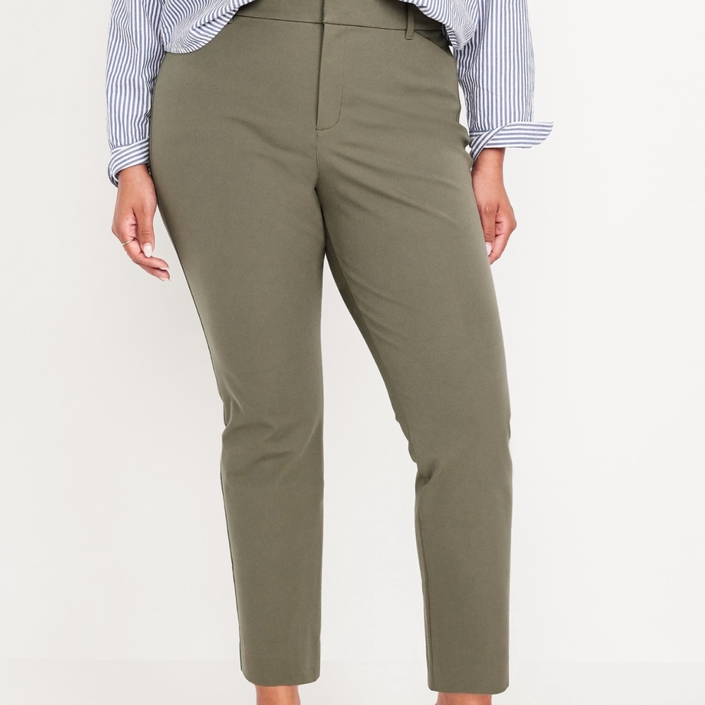 High-Rise Olive Green Pixie Pants